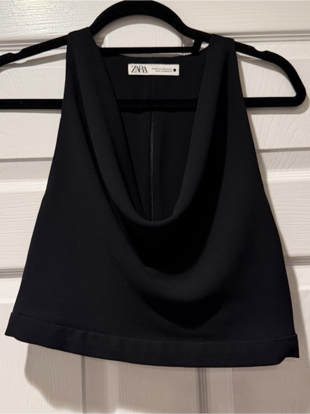 NWOT ZARA Black Draped Top Size XS - Picture 1 of 4
